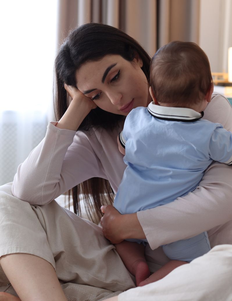 Mother bonding with baby - postpartum mental health therapy for depression, anxiety and maternal well-being